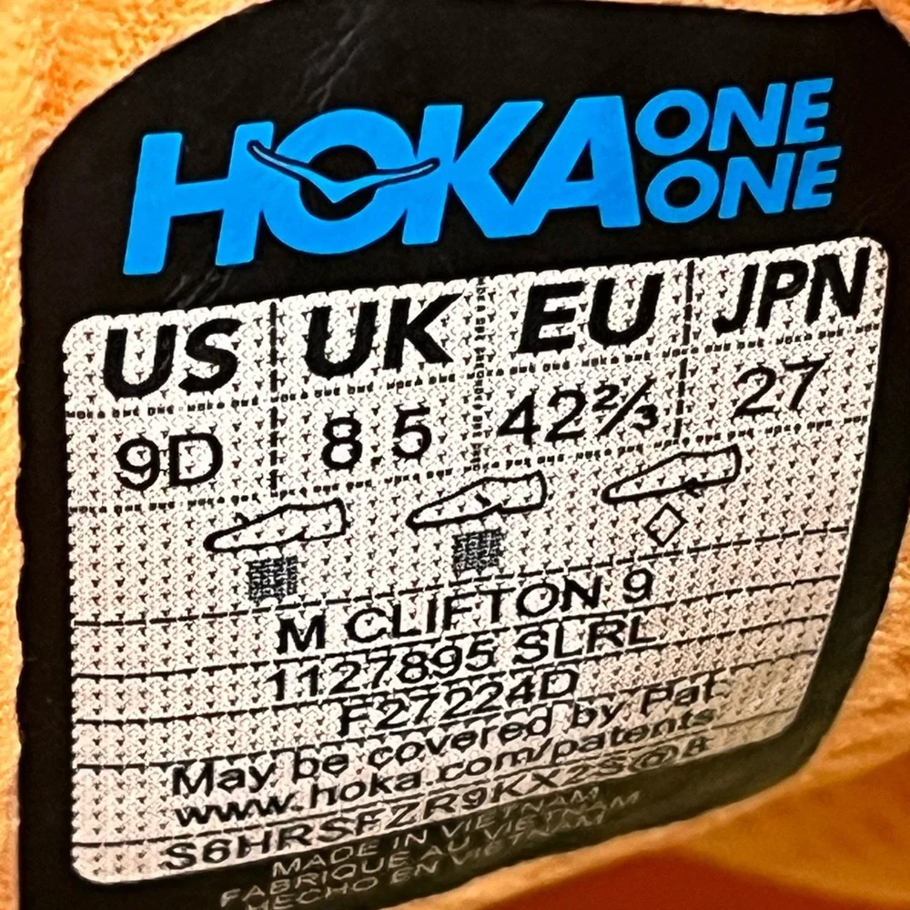 Hoka Clifton 9 Running Shoes. Men’s Size 9D   Color Orange - Picture 8 of 10